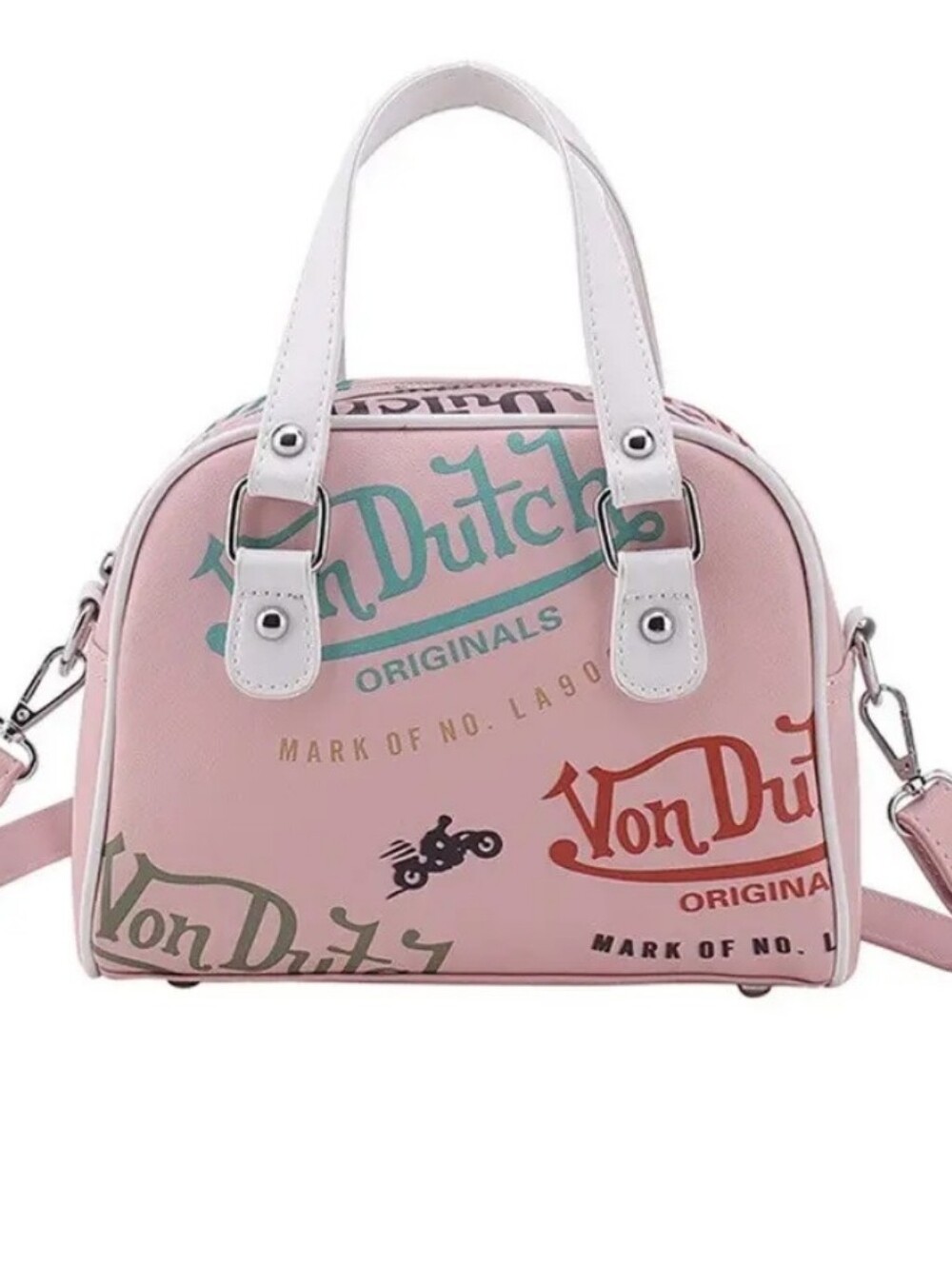 Pink Women's Hand Bag Shoulder Crossbody Trendy Graffiti Bag Bowling Bag Y2K